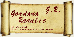 Gordana Radulić vizit kartica